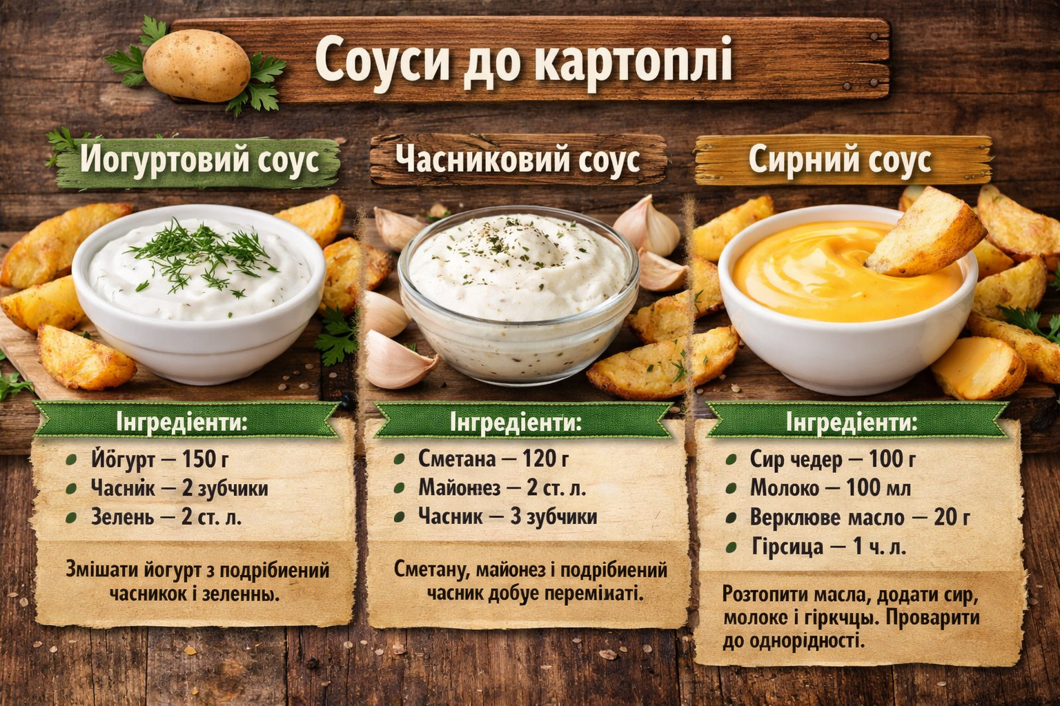 картопля по селянськи соус