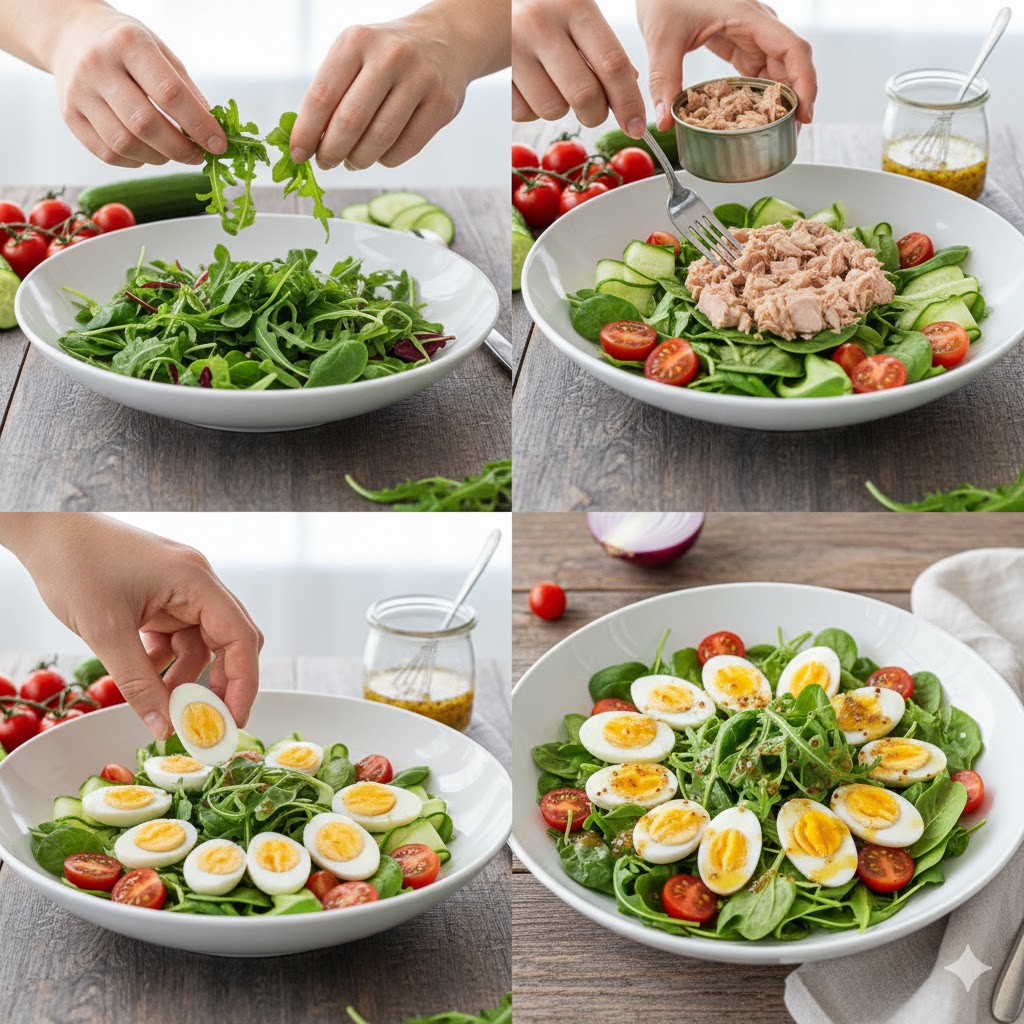 🥗 Салат «Весняний промінь» з тунцем та перепелиними яйцями