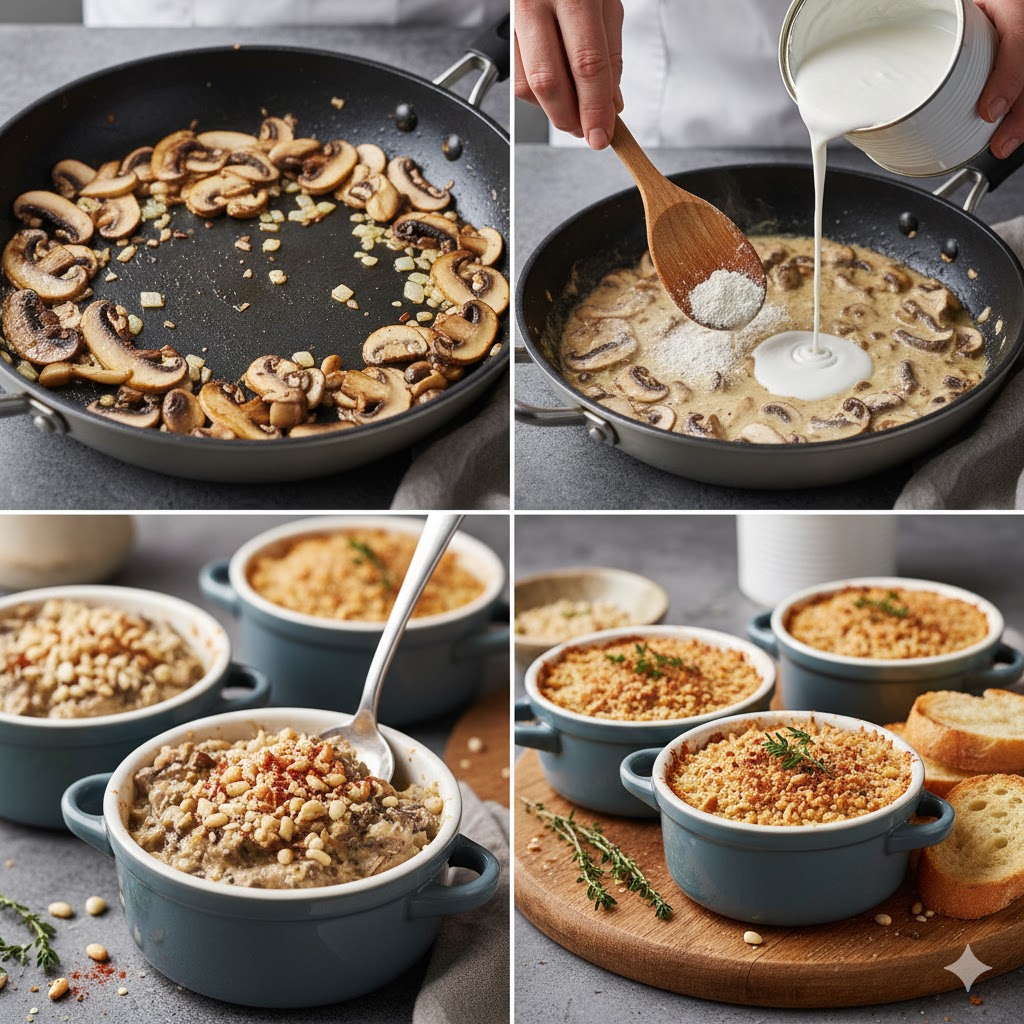 Пісний жульєн з грибами: витончена класика без тваринних продуктів