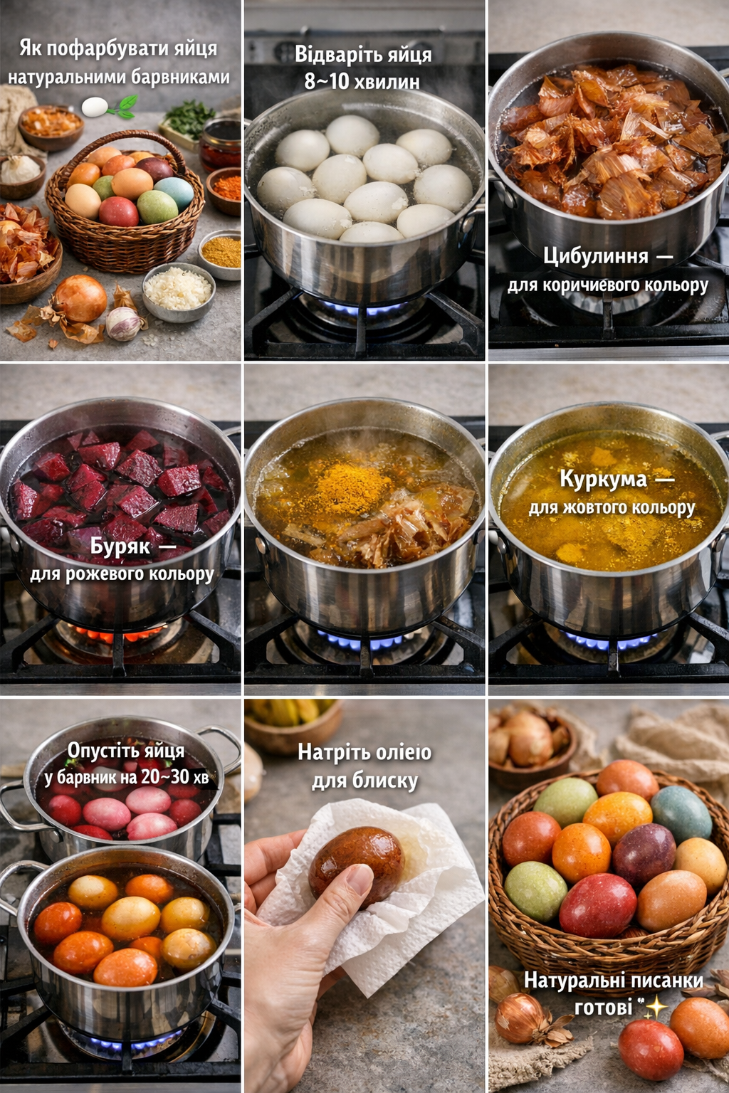 Як пофарбувати яйця натуральними барвниками в домашніх умовах